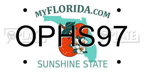 OPHS97 Florida License Plate