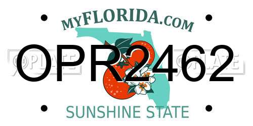 OPR2462 Florida License Plate