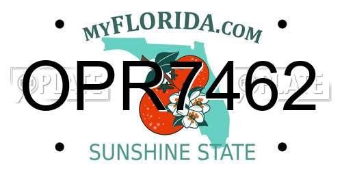 OPR7462 Florida License Plate