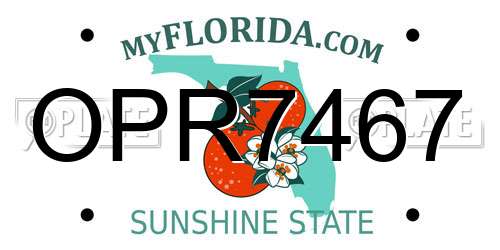 OPR7467 Florida License Plate