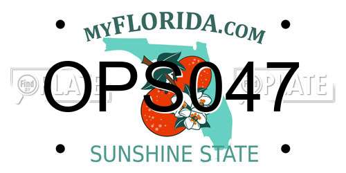OPS047 Florida License Plate