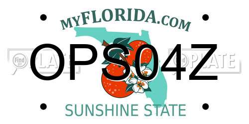 OPS04Z Florida License Plate