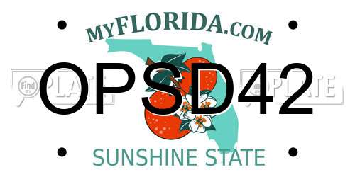 OPSD42 Florida License Plate