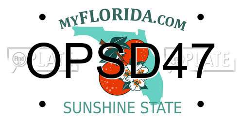 OPSD47 Florida License Plate