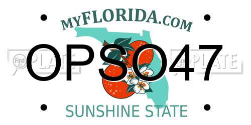 OPSO47 Florida License Plate