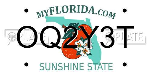 OQ2Y3T Florida License Plate