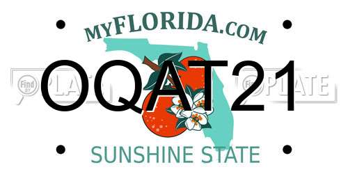 OQAT21 Florida License Plate
