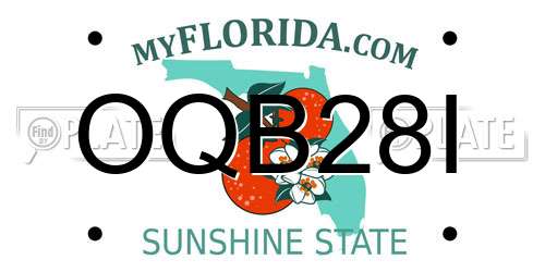 OQB28I Florida License Plate