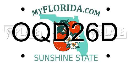OQD26D Florida License Plate