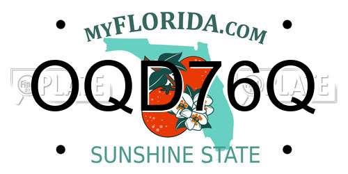 OQD76Q Florida License Plate