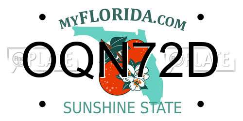 OQN72D Florida License Plate