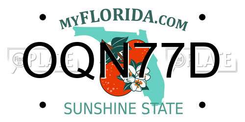 OQN77D Florida License Plate