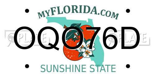 OQO76D Florida License Plate