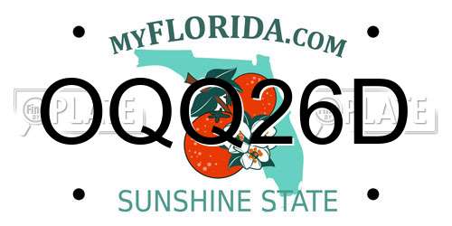 OQQ26D Florida License Plate