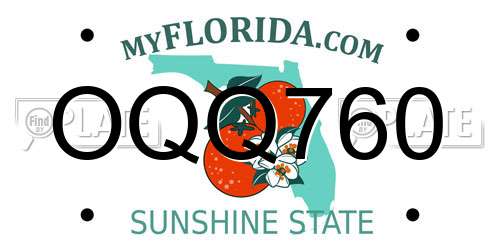 OQQ760 Florida License Plate