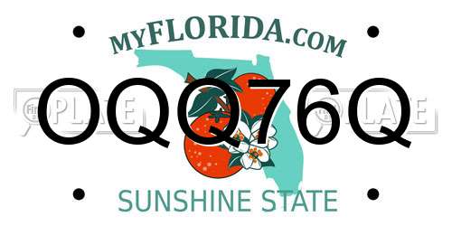 OQQ76Q Florida License Plate