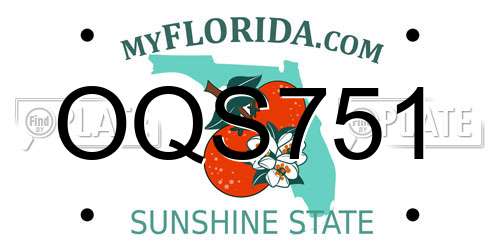 OQS751 Florida License Plate
