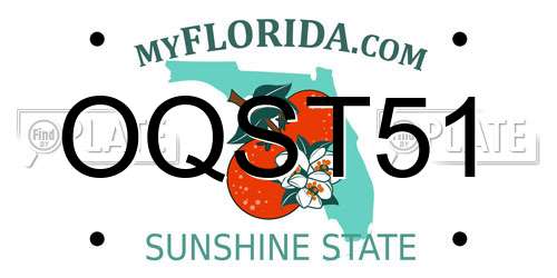 OQST51 Florida License Plate