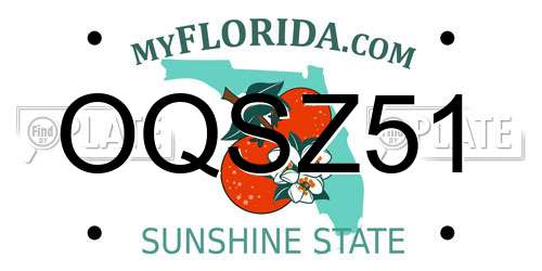OQSZ51 Florida License Plate