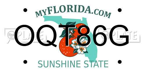 OQT86G Florida License Plate