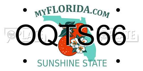OQTS66 Florida License Plate