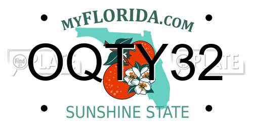 OQTY32 Florida License Plate
