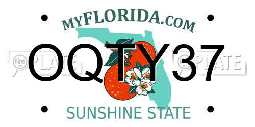 OQTY37 Florida License Plate