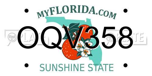 OQV358 Florida License Plate