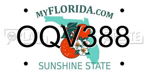 OQV388 Florida License Plate