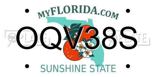 OQV38S Florida License Plate