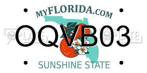 OQVB03 Florida License Plate