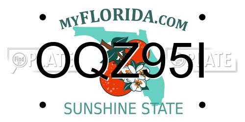 OQZ95I Florida License Plate