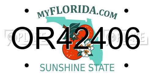 OR42406 Florida License Plate
