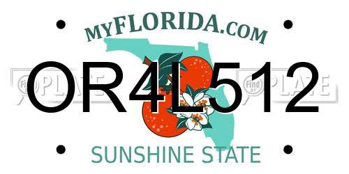OR4L512 Florida License Plate