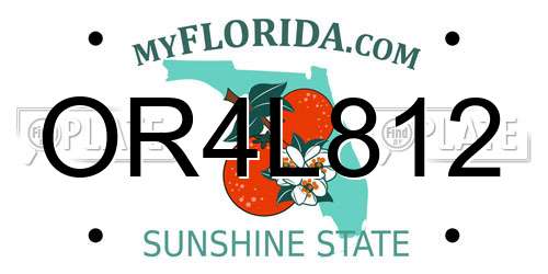 OR4L812 Florida License Plate