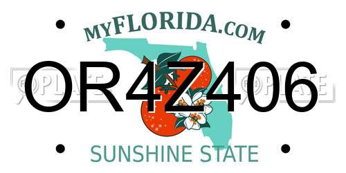 OR4Z406 Florida License Plate