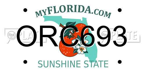 ORC693 Florida License Plate