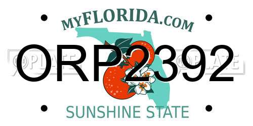 ORP2392 Florida License Plate