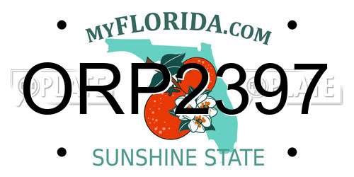 ORP2397 Florida License Plate