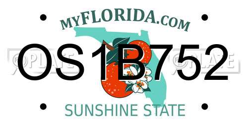 OS1B752 Florida License Plate