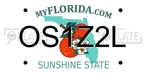 OS1Z2L Florida License Plate