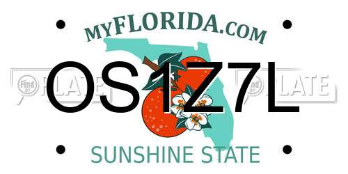 OS1Z7L Florida License Plate