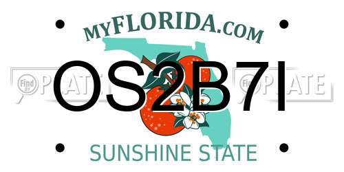 OS2B7I Florida License Plate