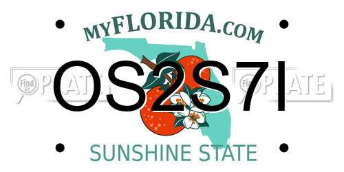 OS2S7I Florida License Plate