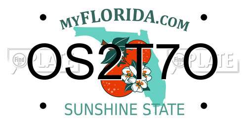 OS2T7O Florida License Plate
