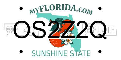 OS2Z2Q Florida License Plate