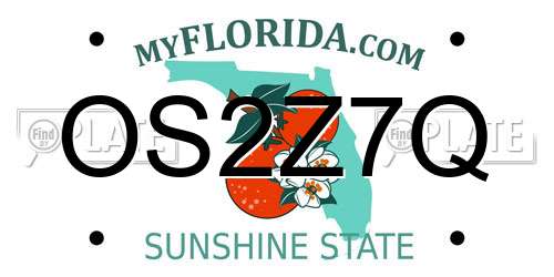 OS2Z7Q Florida License Plate