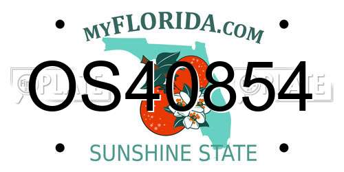 OS40854 Florida License Plate