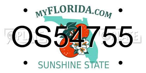 OS54755 Florida License Plate