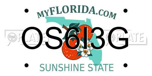OS6I3G Florida License Plate